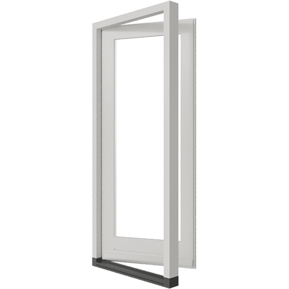 Binnendraaiende houten balkondeur met slank profiel en hoge isolatiewaarde